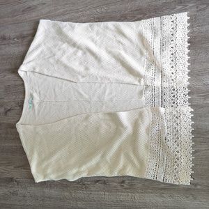 EUC Off White Knit Kimono with Lace Detail - Maurices Brand - Size L/XL
